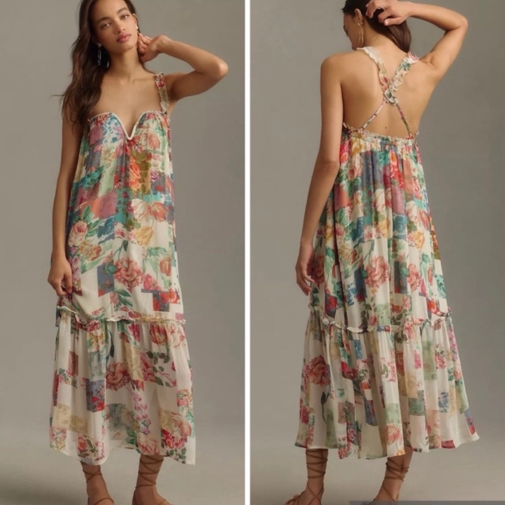 Anthropologie Chiffon Dress .. NWT size small